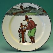 Royal Doulton Golfing series ware dinner plate â€“ decorated with Crombie style golfers and