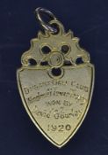 1920 Dysart Golf Club 15ct gold medal â€“ the obverse engraved with Windmill Tower and on the