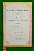 Rare 1880 Ireland Interprovincial Rugby dinner menu â€“ held at the Gresham Hotel 18th December with