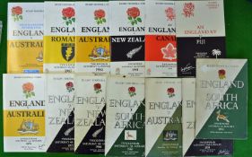 13x England v International Rugby Tourists Programmes from 1952 onwards â€“ v South Africa 52 (