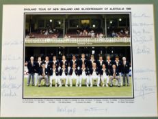 1988 England Cricket Tour of New Zealand and Bi-Centenary of Australia signed Team Photograph â€“