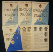 5 x 1960s England v France Signed Rugby Programmes â€“ all played at Twickenham to include on 25/