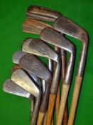 11 x Assorted irons makers include, Stewart, FH Ayres, Spalding, and Craigie t/w a D&W