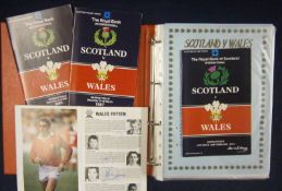 Selection of 1980s Onward Scotland v Wales Signed Rugby Programmes â€“ all played at Murrayfield,