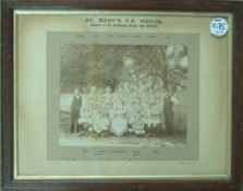 1905/06 St Mary`s (Richmond) F C team photograph â€“ winners of the Richmond Shield 2nd Div â€“ on