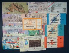 13 x 1970s Onward France v Wales Rugby Match Tickets â€“ mostly played in France, to include 24/03/