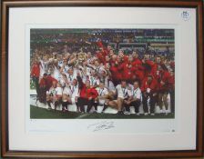 2003 England Winners Rugby World Cup Final signed ltd print â€“ original Big Blue Tube Great