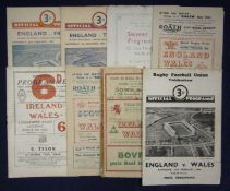 Selection of 1940/50s Wales International Rugby Programmes â€“ consisting of v England at Twickenham