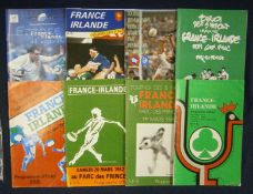 Selection of 1978 Onwards France v Ireland Rugby Programmes â€“ including 18/02/78, 01/03/80, 20/