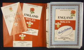 Collection of 1980s Onward England v Wales Signed Rugby Programmes â€“ all played at Twickenham with