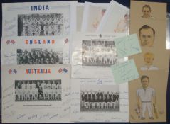 Selection of Signed 1960s Cricket Ephemera â€“ to include signatures of the Kent Cricket team 1967