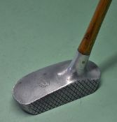 Fine British Golf Co Ltd, Makers London Schenectady style alloy centre shaft putter c/w an