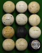 12x various square mesh and dimple golf balls to incl 3x square mesh Spalding, Dunlop and Kro-