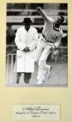 Athol Rowan (South Africa 1947-51) signed cricket display â€“ featuring action b/w photograph