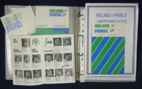 Collection of 1970/80s France Signed Rugby Programmes â€“ to include v Ireland all played at