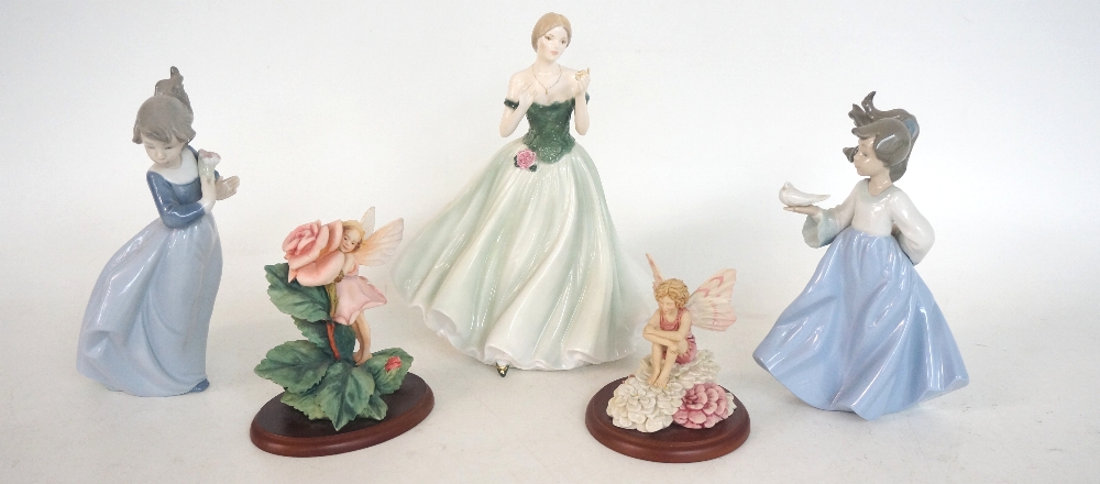 ROYAL WORCESTER FIGURE 'KEEPSAKE'
two Nao/Lladro figures of young girls and two Flower Fairies