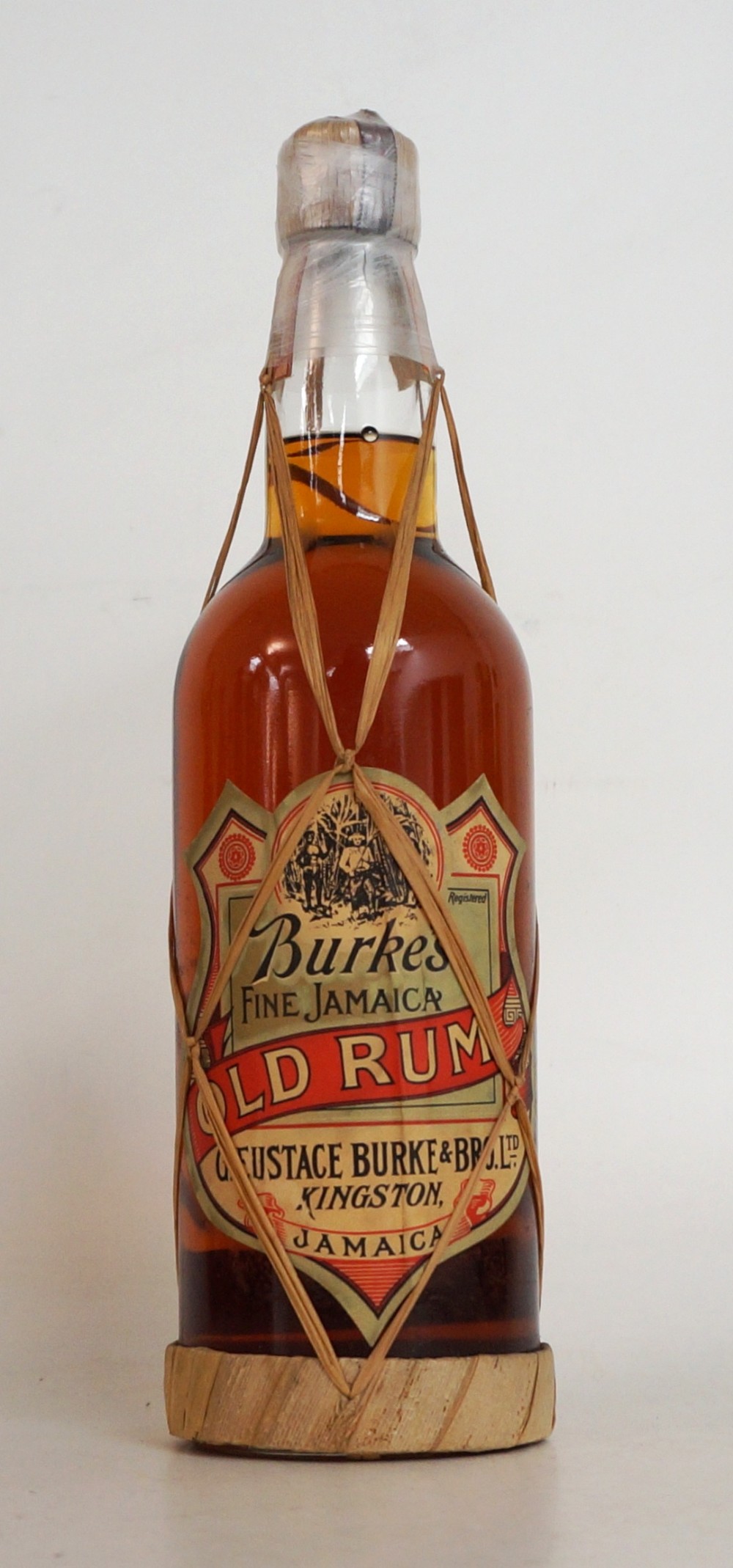 BURKE'S FINE JAMAICA RUM CIRCA 1940
1 bottle.  Burke's Fine Jamaica Old Rum.  c. 1940.  Extremely