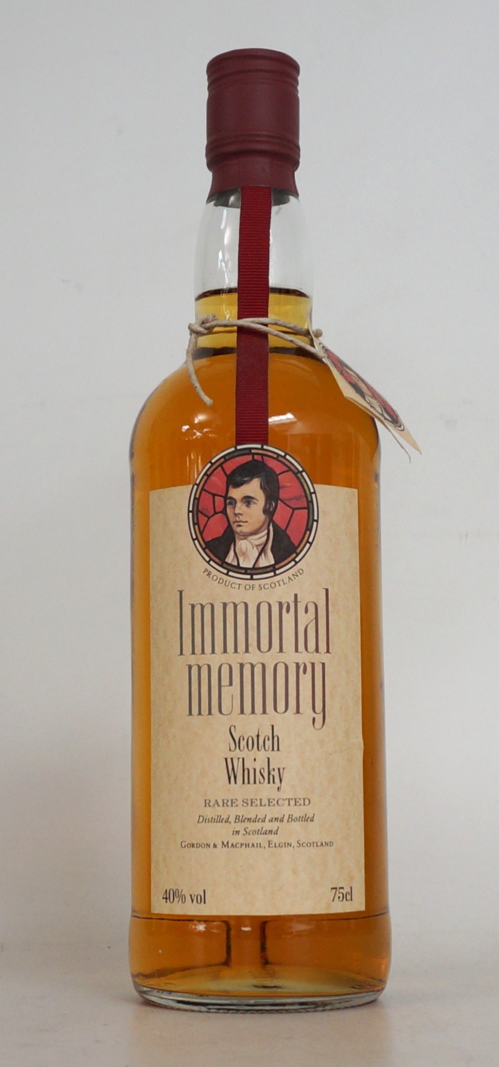 IMMORTAL MEMORY BLENDED SCOTCH WHISKY
1 bottle.  Immortal Memory Blended Scotch Whisky.  75cl.