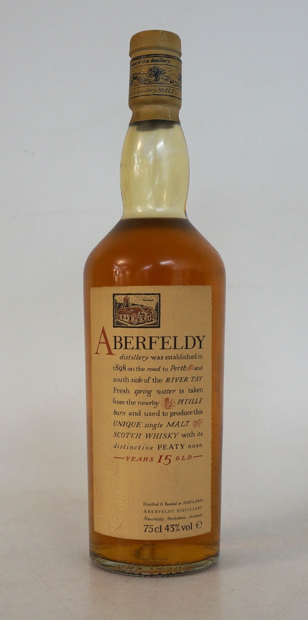 ABERFELDY 15 YEAR-OLD - BOTTLED 1980s
Single Malt Scotch Whisky. Aberfeldy 15year old, rare 1980's