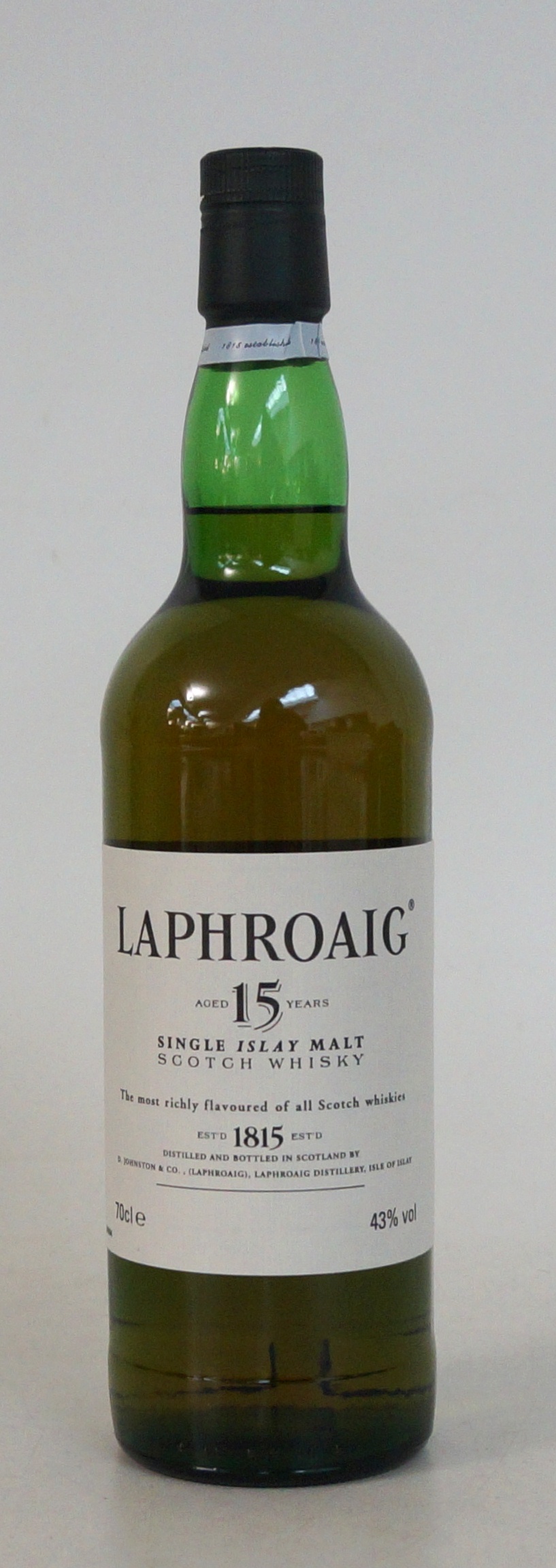 LAPHROAIG 15 YEAR OLD
1 bottle.  Laphroaig 15 Years Old Single Malt Scotch Whisky.  70cl.  43% abv.