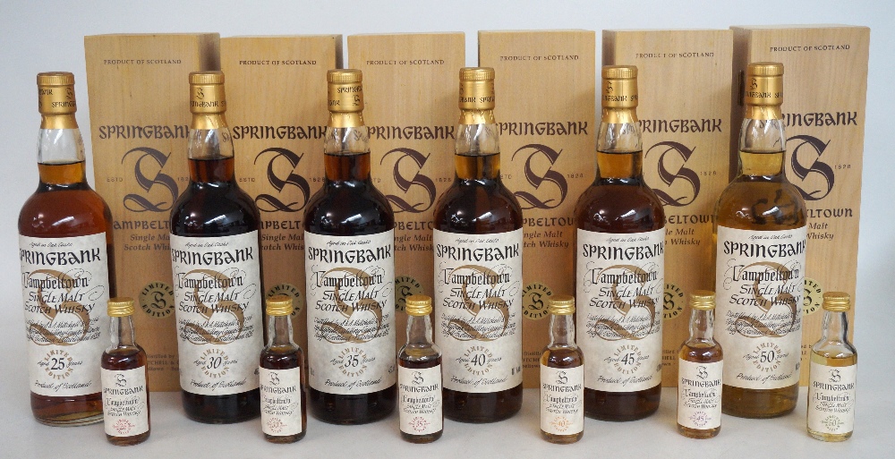 SPRINGBANK MILLENNIUM COLLECTION PLUS MINIATURES
6 bottles plus miniatures.  
SPRINGBANK 25 YEAR OLD