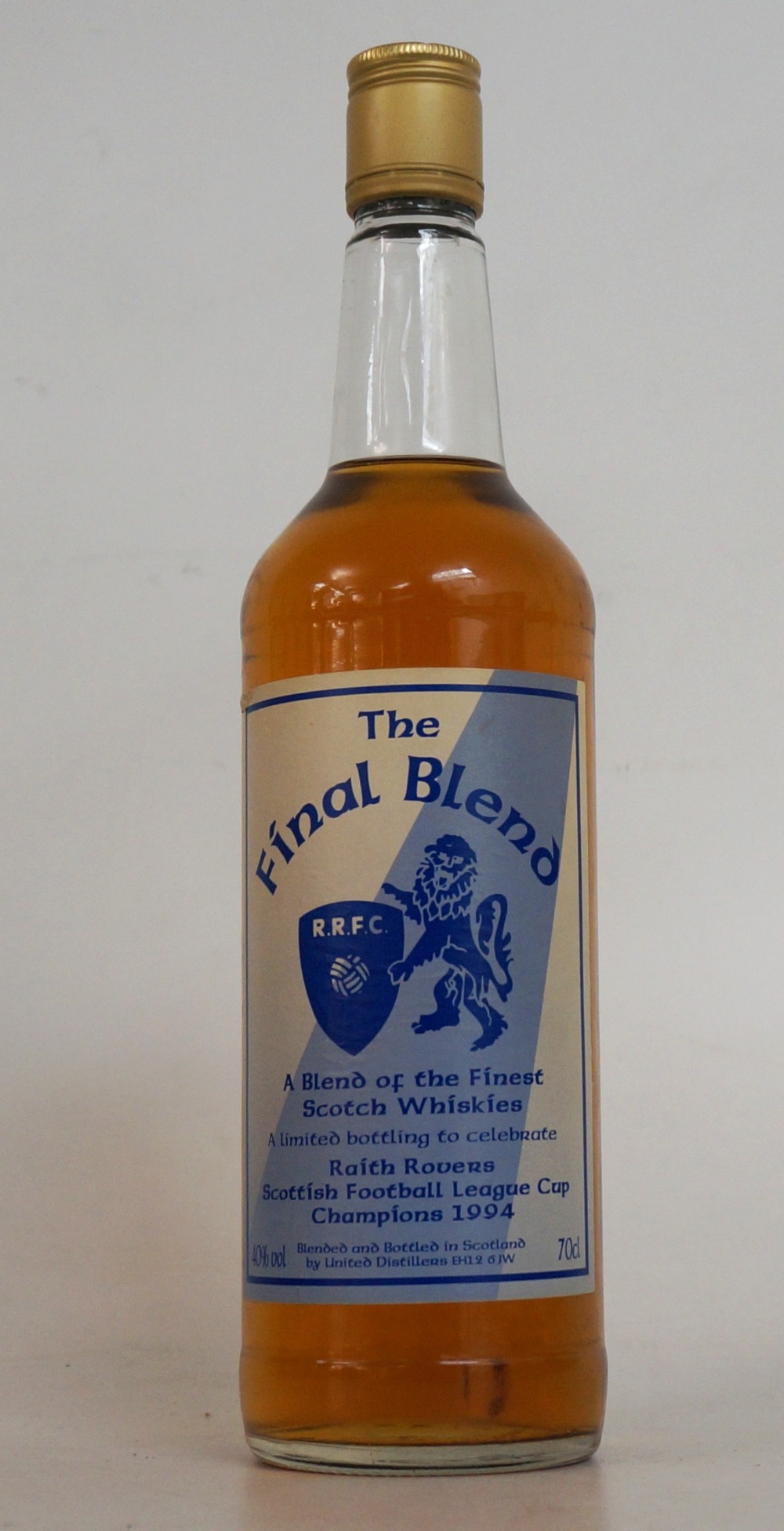 THE FINAL BLEND - RAITH ROVERS
1 bottle.  The Final Blend.  Blended Scotch Whisky.  70cl.  40% abv.