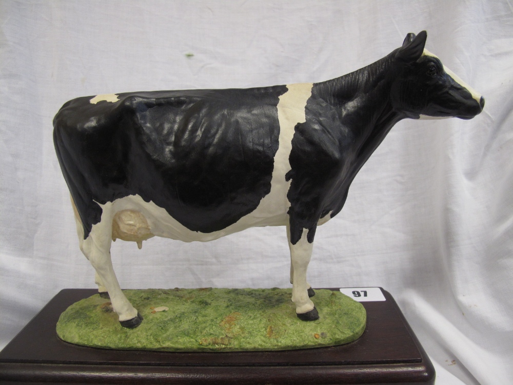 Shebeg Freishan cow mounted on a plinth. Height 7.5 ins.