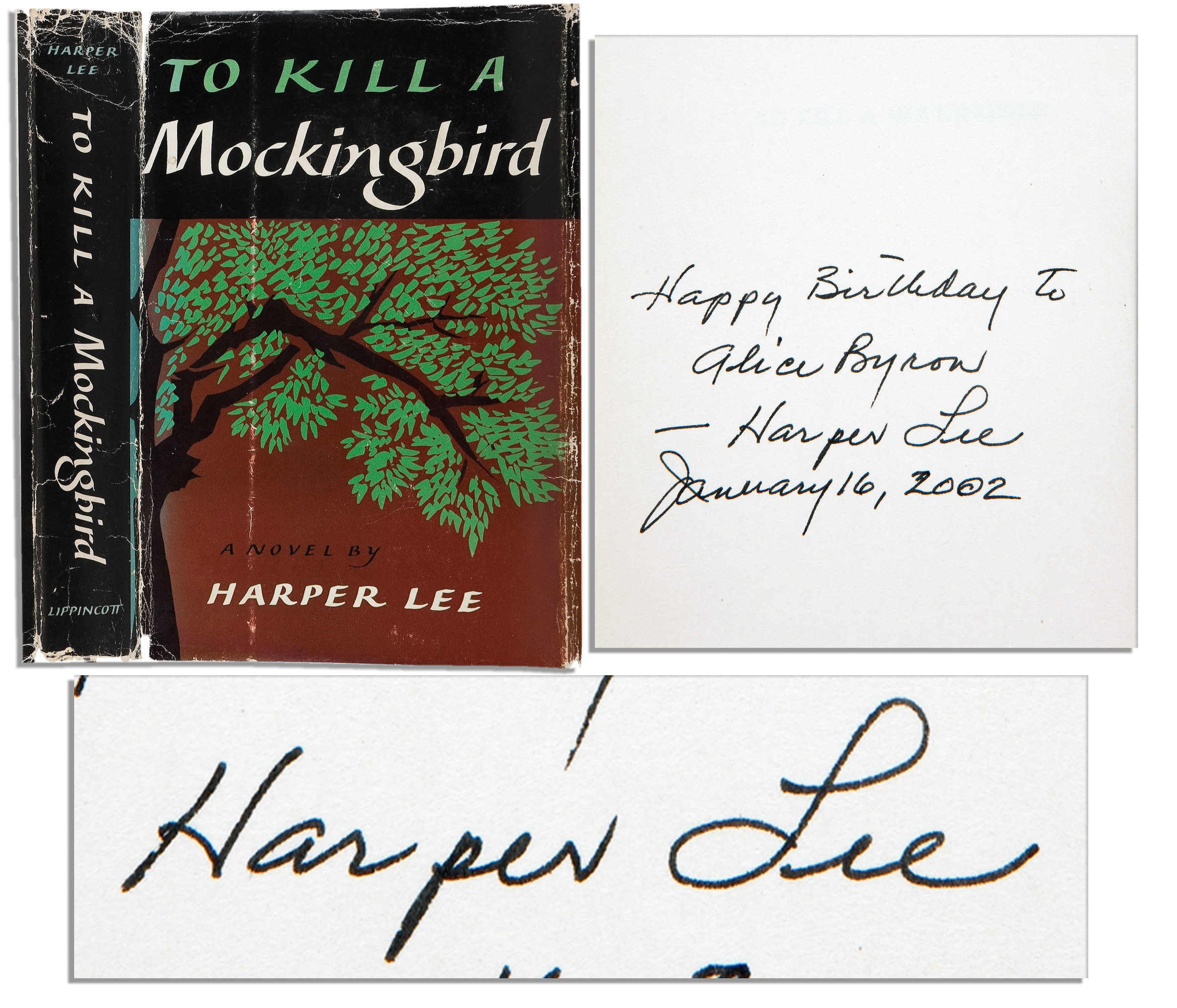 Harper Lee Signed First Edition of Her Pulitzer Prize Winning Work ``To Kill A Mockingbird``