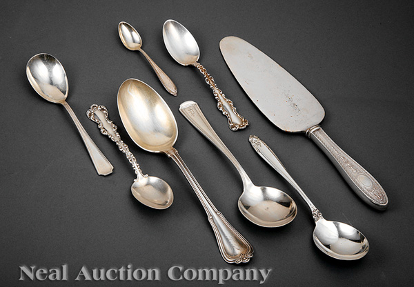 A Miscellaneous Group of American Sterling Silver Flatware, including a cake knife,