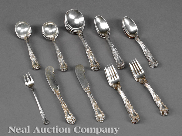 A Group of Gorham "Buttercup" Pattern Sterling Silver Flatware, pat. 1899; including 10 salad forks,