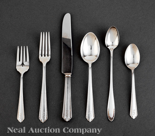 An American Sterling Silver Luncheon Flatware Service for Eight, Manchester Silver Company, "Park