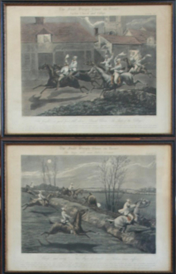 A set of four aquatints, `The First Steeplechase on Record` after H Alken. 17½ by 13¾ins. In gilt