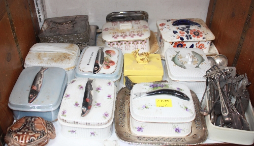 SECTION 30.  Ten various ceramic sardine boxes and covers, including a silver-plated glass example,