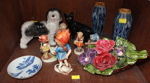 SECTION 47. A pair of Royal Doulton Lambeth tapering octagonal vases and other ceramics.