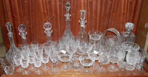 SECTION 31. (ON GLASS SHELVES).  A large quantity of Waterford Crystal "Lismore" pattern drinking