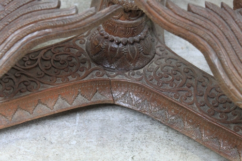 An early 20th Century Chinese carved hardwood occasional table, of octagonal form, centrally - Image 8 of 8