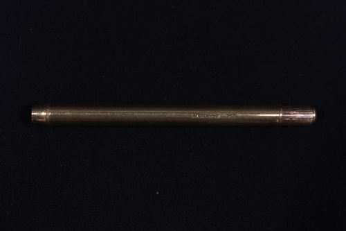 A 9ct gold Sampson Mordan pencil, engraved for Asprey, 20grms gross.