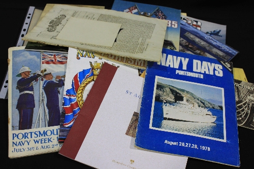 A large collection of ephemera relating to Portsmouth and area, including Civic events, Naval