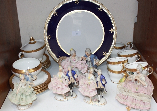 SECTION 18.  An Aynsley tea service of twenty one pieces, a Royal Worcester serving plate, and five