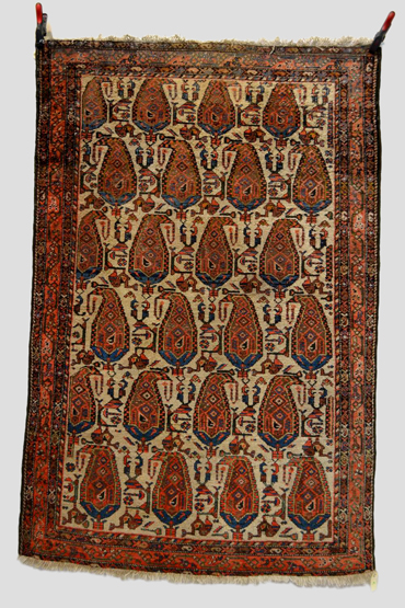 Malayer ‘boteh’ rug, north west Persia, about 1930s, 6ft. 7in. x 4ft. 4in. 2.01m. x 1.32m. Overall