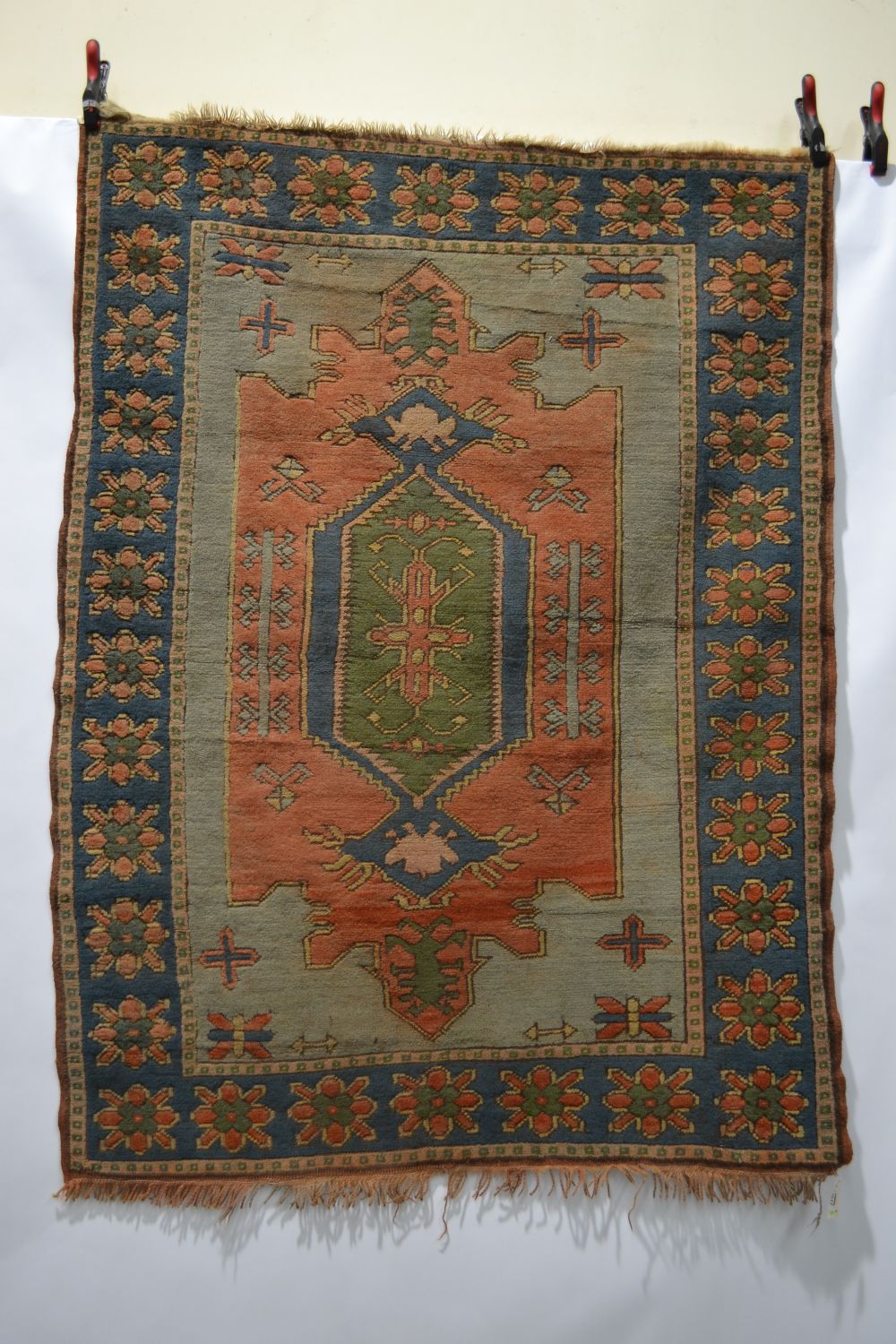 Kars Kazak rug, east Anatolia, modern, 6ft. 3in. x 4ft. 8in. 1.91m. x 1.42m. Some colour run and