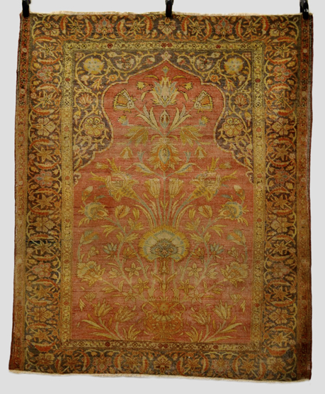 Tabriz prayer rug, north west Persia, late 19th/early 20th century, 5ft. 3in. x 4ft. 4in. 1.60m. x