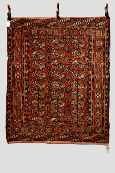 Tekke Turkmen dip khali, Khorasan area, north east Persia, about 1930s, 4ft. 7in. x 3ft. 9in. 1.40m.