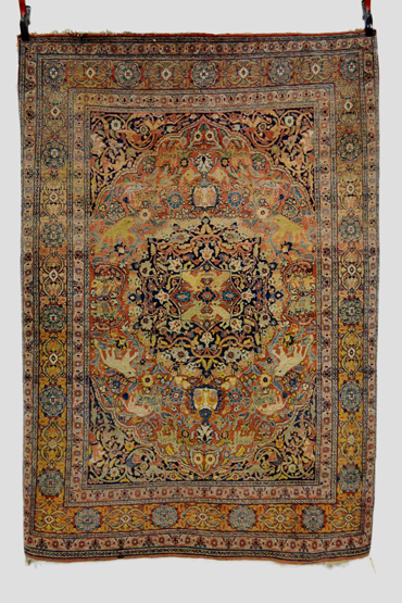 Fine Mashad workshop rug, Khorasan, north east Persia, about 1920s, 6ft. 5in. x 4ft. 6in. 1.96m. x