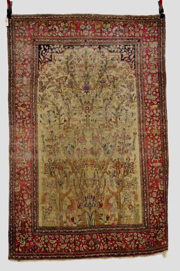 Esfahan ivory field prayer rug, south west Persia, early 20th century, 6ft. 9in. x 4ft. 5in. 2.