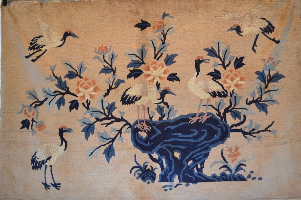 Chinese pictorial landscape rug, probably Beijing, about 1920-30s, 4ft. 3in. x 6ft. 1.30m. x 1. - Image 3 of 4