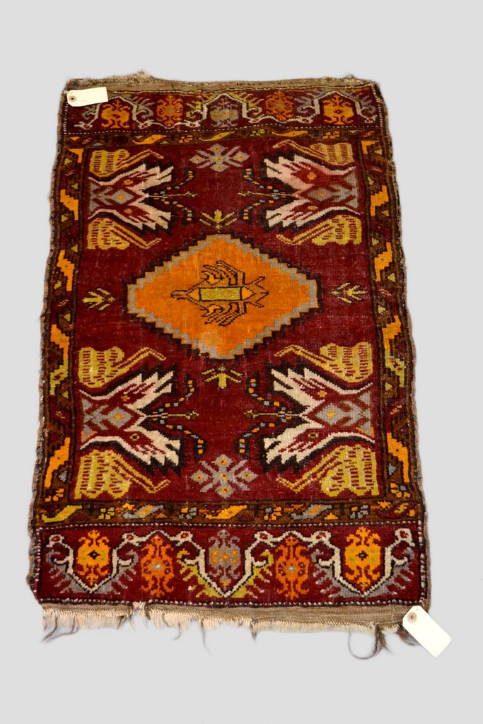 Kirshehir yastik, central Anatolia, late 19th century, 3ft. 2in. x 1ft. 11in. 0.97m. x 0.59m.