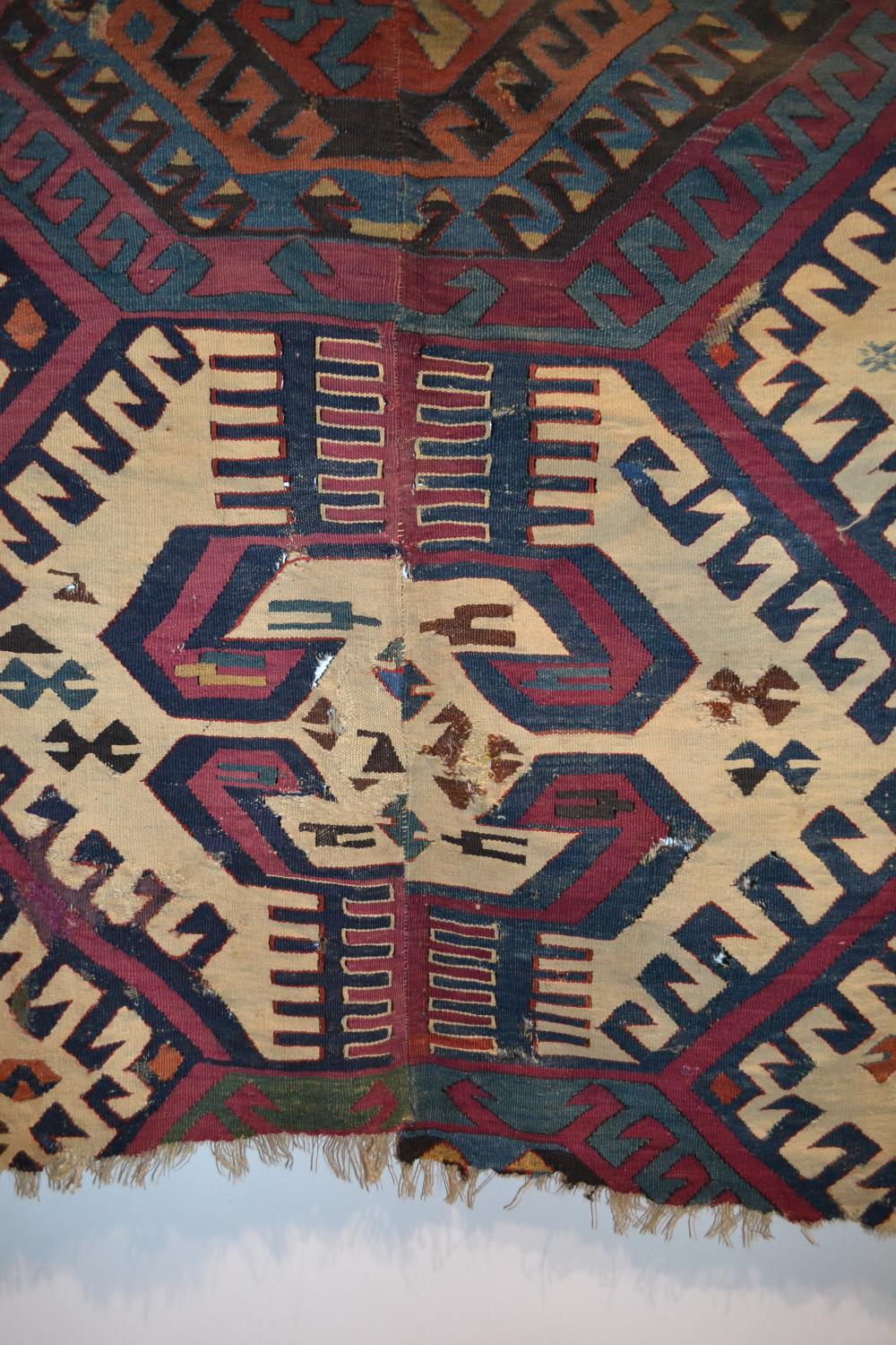 Fragmented Konya kelim, central Anatolia, second half 19th century, 7ft. 9in. x 5ft. 2.36m. x 1.52m. - Image 4 of 5