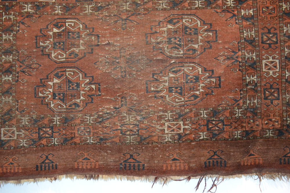 Collection of seven rugs including a Tekke Turkmen chuval face, Turkmenistan, late 19th/early 20th - Image 3 of 4
