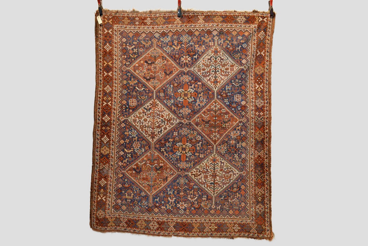 Khamseh rug, Fars, south west Persia, late 19th/early 20th century, 6ft. 6in. x 5ft. 2in. 1.98m. x